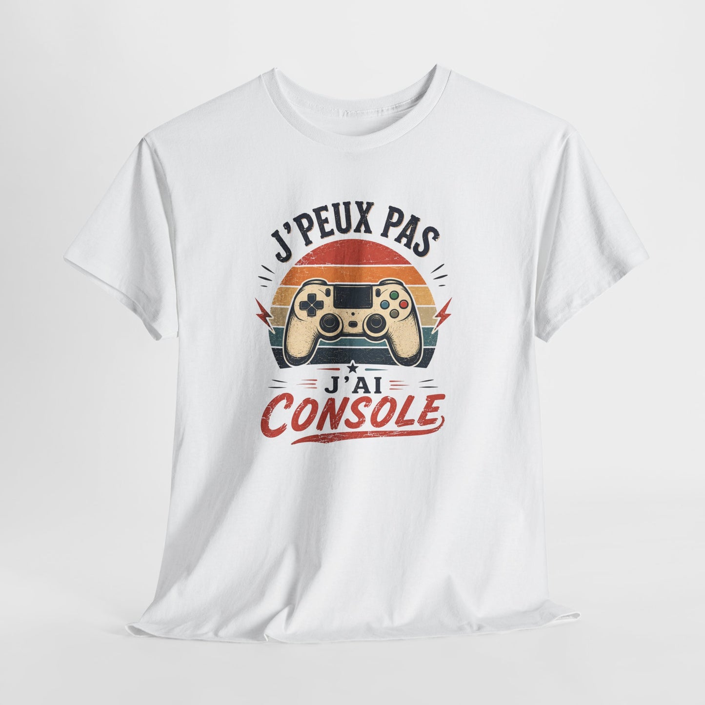 T-Shirt Gamer Humour Homme Femme – J’Peux Pas J’Ai Console – Tee Shirt Jeux Vidéo Vintage