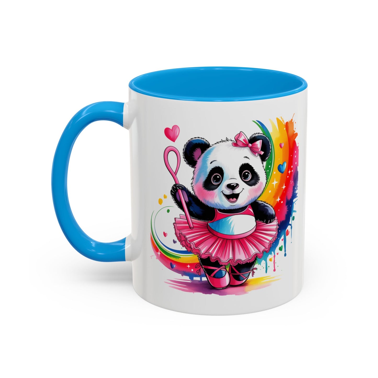 Mug Panda Danseuse Ballet – Tasse Kawaii avec Tutu Rose et Arc-en-ciel – Cadeau Original 325ml