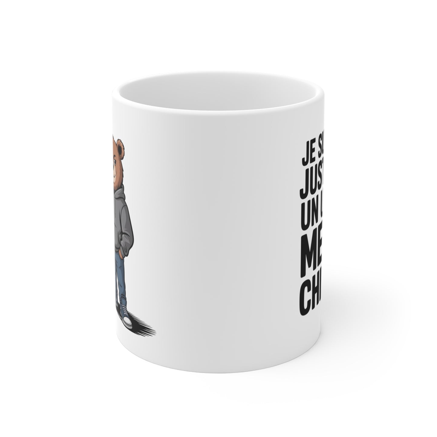 Tasse Céramique 325ml “Je suis juste un mec chill” – Mug Ours Décontracté – Cadeau Humour pour Homme