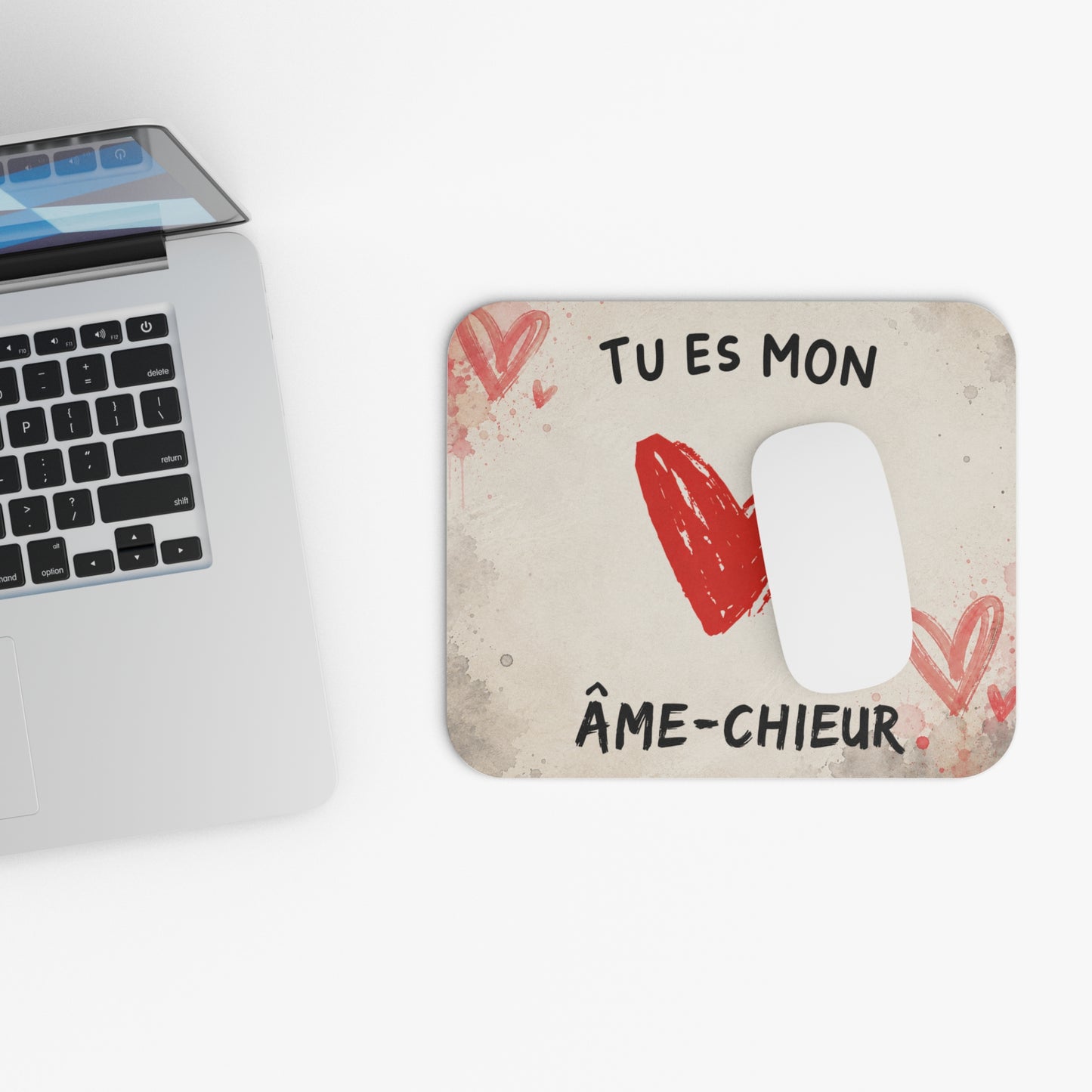 Tapis de Souris 22x18cm Tu Es Mon Âme-Chieur Humour Couple Cadeau Saint Valentin Homme et Femme Amour Bureau Gaming