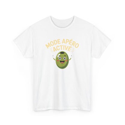 T-shirt Mode Apéro Activé – Tee Shirt Blanc, Gris ou Noir – Olive Drôle Humoristique Soirée et Apéro Coton