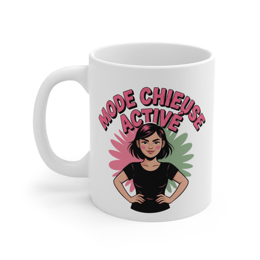 Tasse Femme Chieuse – Mug Mode Chieuse Activé – Cadeau Humour Caractère Girl Power 325ml Céramique