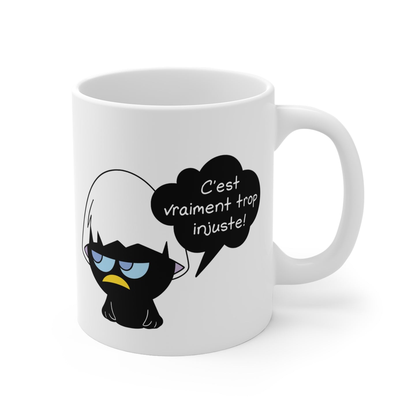 Mug Céramique Calimero Grognon – Tasse Humour “C’est Vraiment Trop Injuste” 325ml – Cadeau Original Café