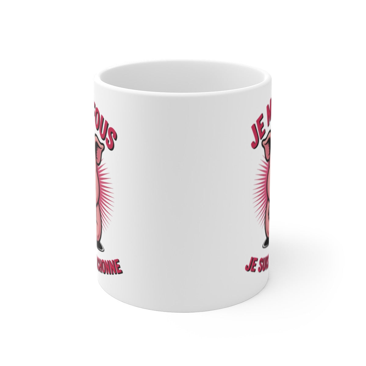 Tasse Humour Femme – Mug Je M’en Fous Je Suis Une Cochonne – Cadeau Rigolo Atypique 325ml Céramique