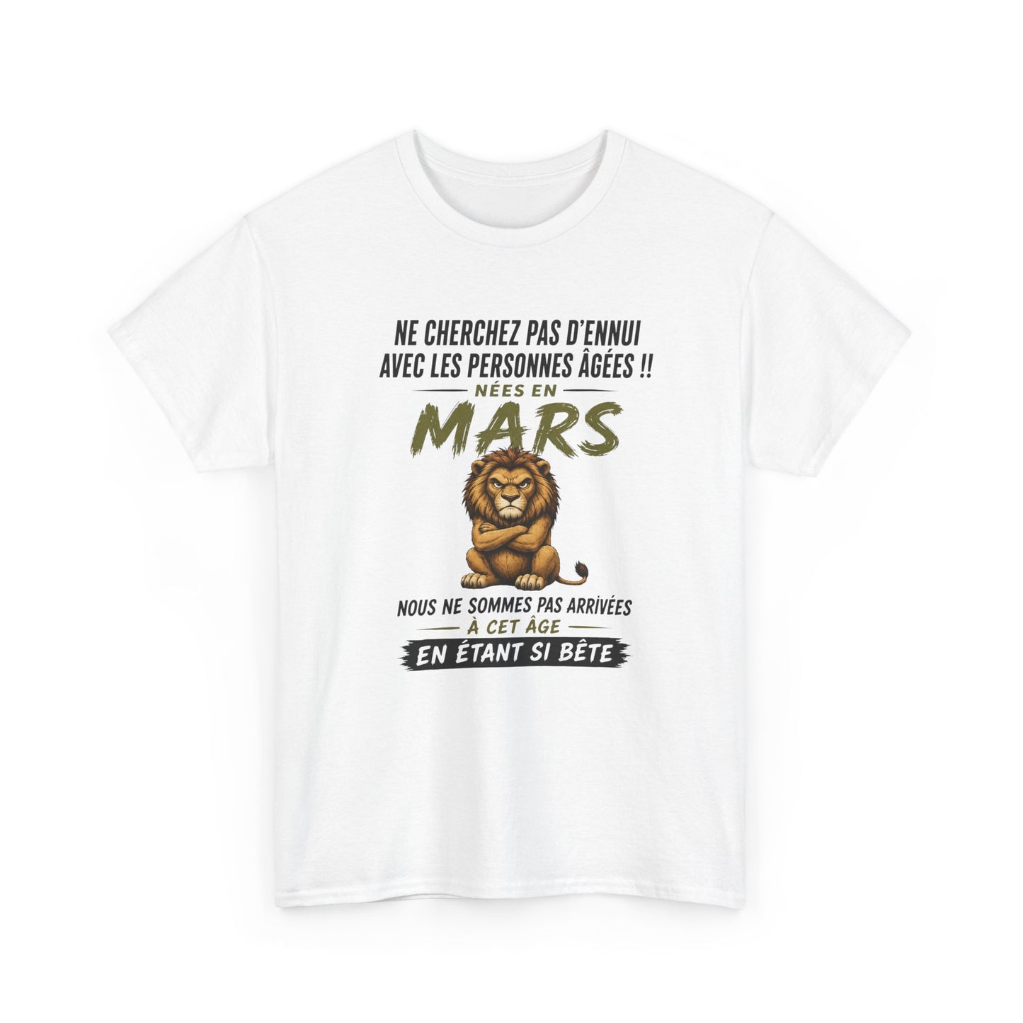 Tee-Shirt Retraité Mars Humour – Cadeau Anniversaire Senior Homme Femme – Lion Drôle Retraite