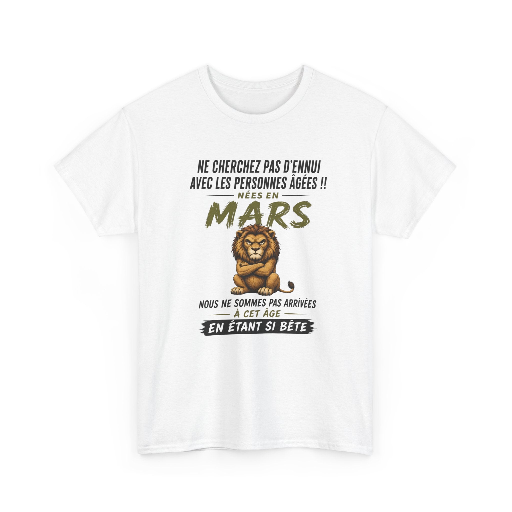 Tee-Shirt Retraité Mars Humour – Cadeau Anniversaire Senior Homme Femme – Lion Drôle Retraite