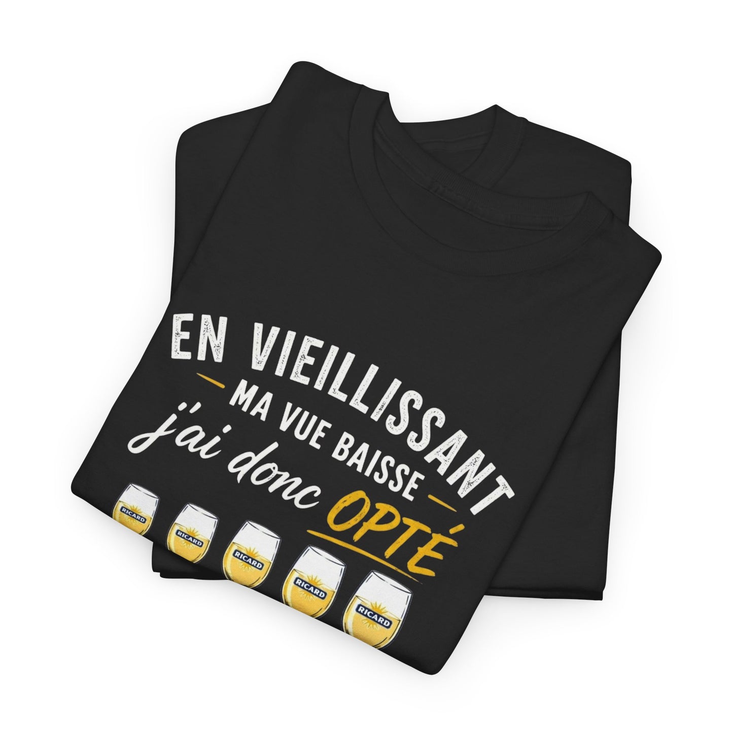 T-Shirt Humour Pastis Verres Progressifs – Tee Shirt Drôle Apéro Alcool Citation Amusante Adulte – Cadeau Ami Apéritif Noir Blanc Gris