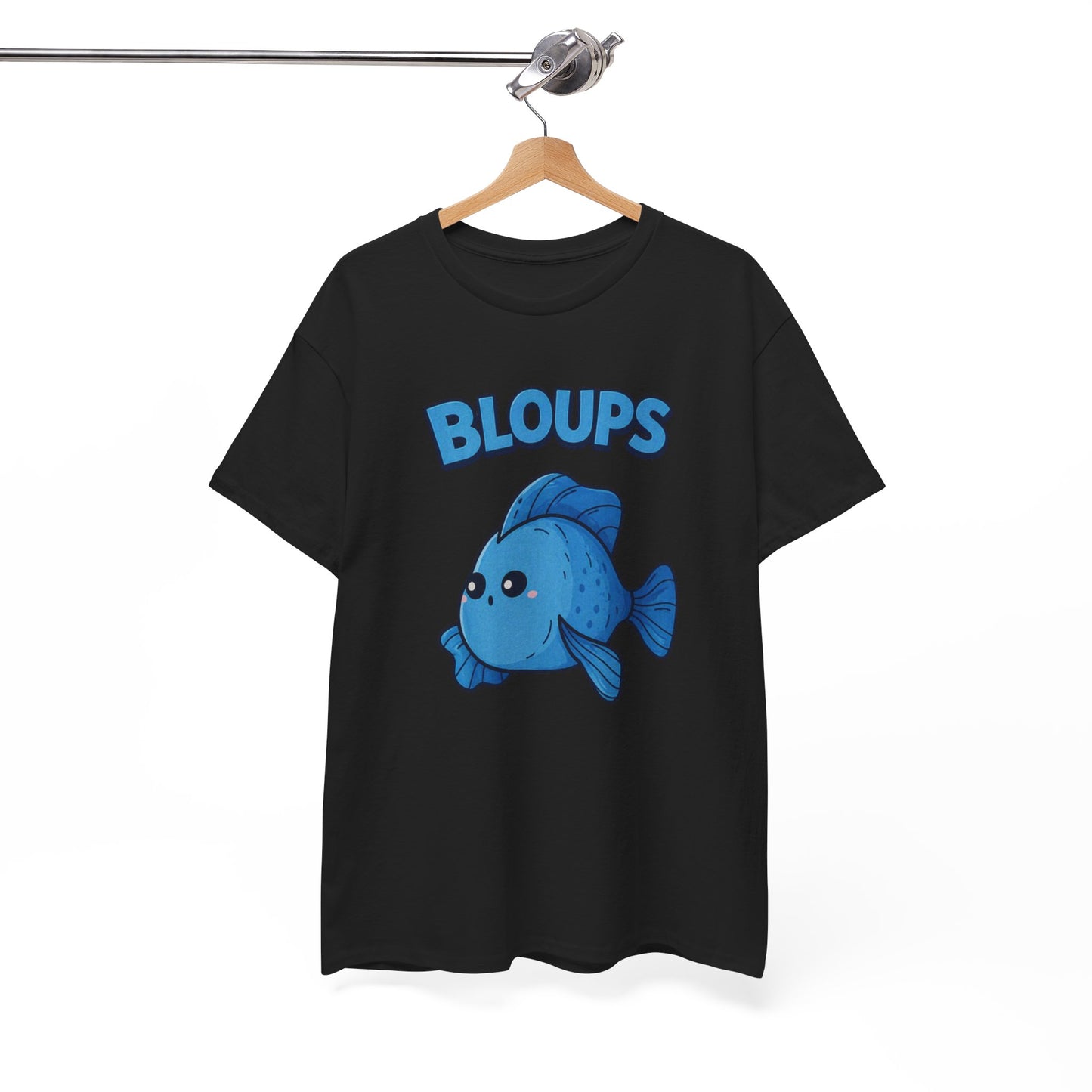 T-Shirt Humour Poisson Homme – Bloups Poisson Drôle Kawaii – Cadeau Original Amateur d’Aquarium et Animaux Marins