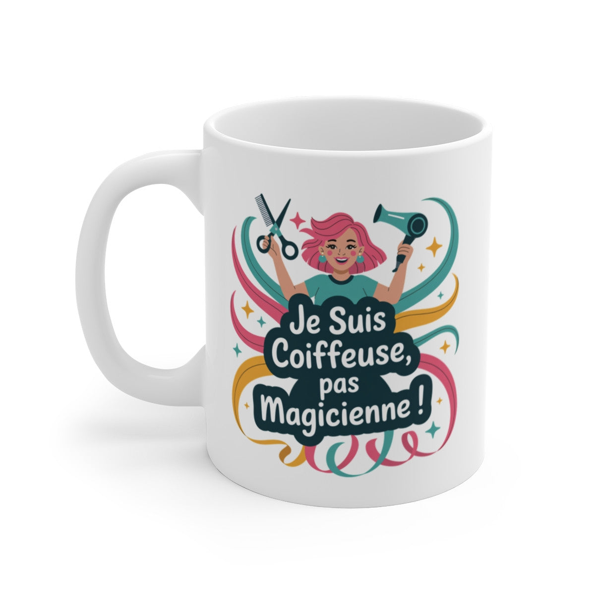 Tasse Coiffeuse Humour – Mug Je Suis Coiffeuse Pas Magicienne – Cadeau Original Salon de Coiffure 325ml