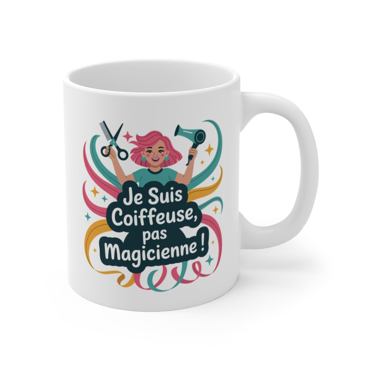 Tasse Coiffeuse Humour – Mug Je Suis Coiffeuse Pas Magicienne – Cadeau Original Salon de Coiffure 325ml