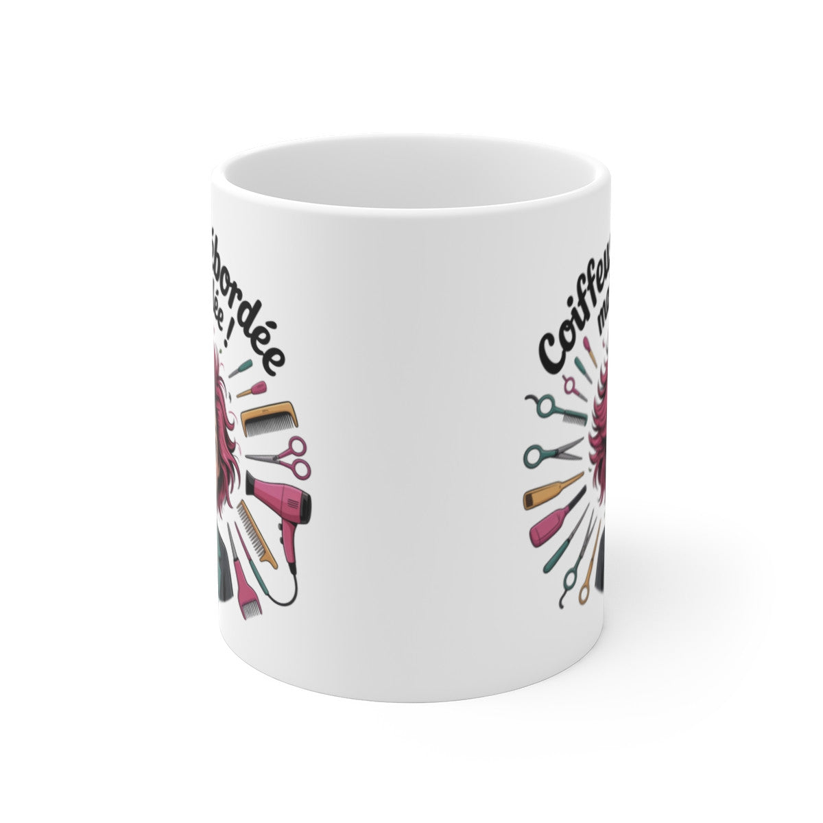 Tasse Coiffeuse Débordée mais Stylée  Mug Drôle Métier Coiffure Femme  325ml Idée cadeau amusante