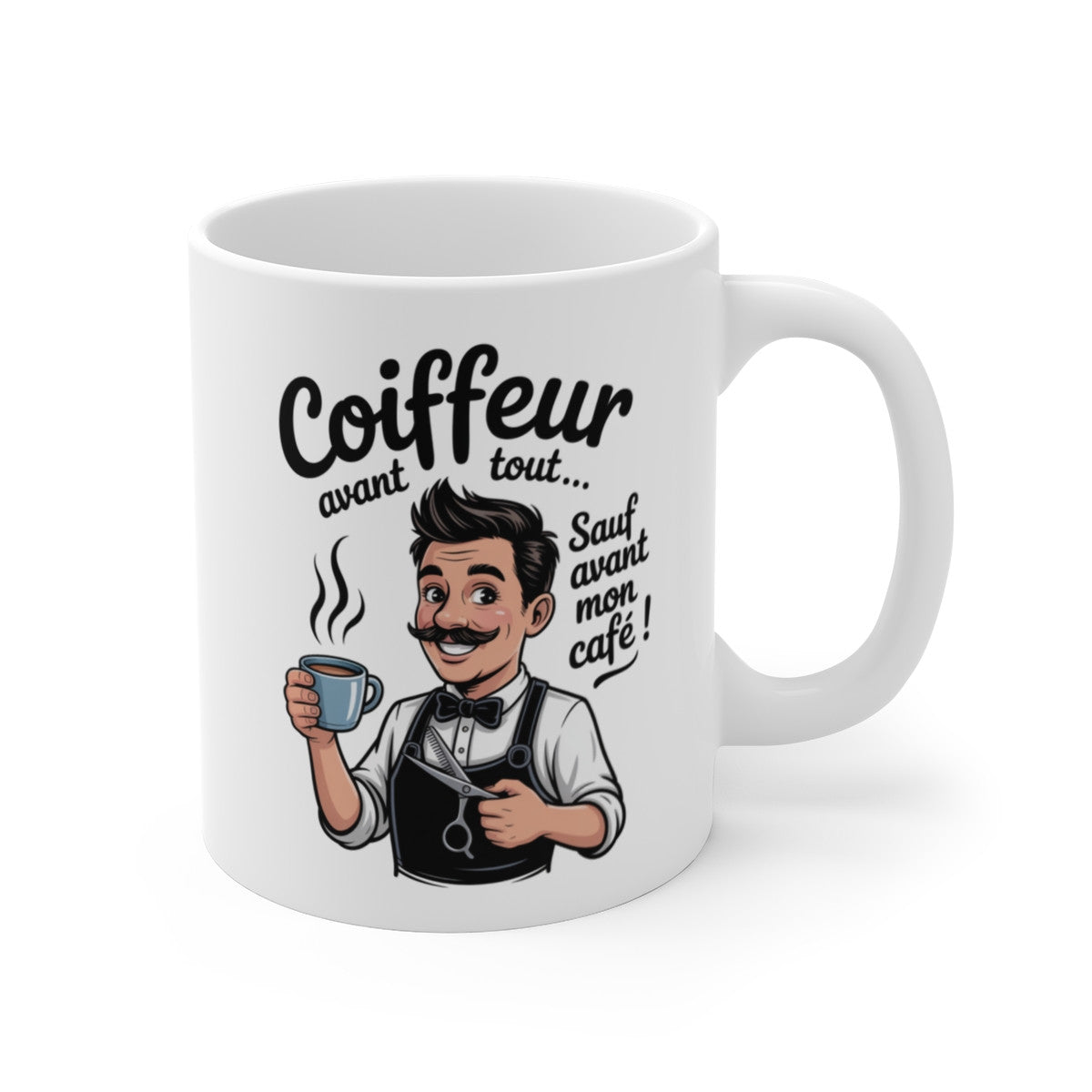 Tasse Coiffeur Humour Café 325ml – Coiffeur Avant Tout Sauf Avant Mon Café – Cadeau Drôle Salon Homme
