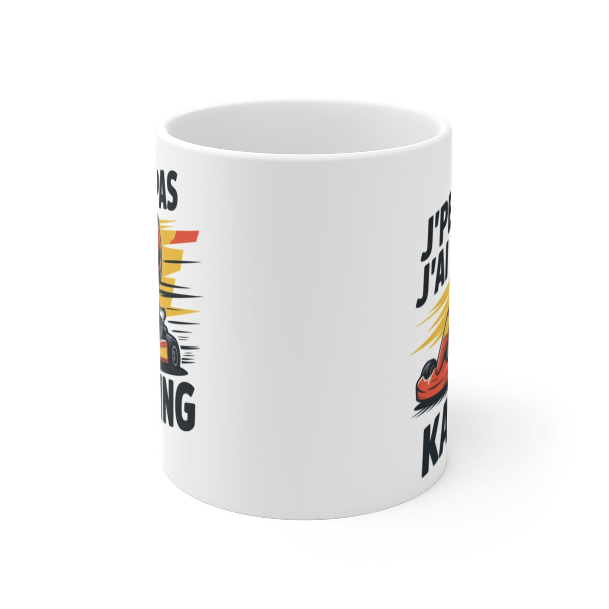 Tasse Karting Humour 325ml – J’peux pas j’ai Karting – Mug Pilote Cadeau Sport Mécanique Vitesse Enfant Adulte