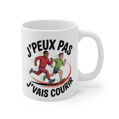 Tasse Running 325ml – J’peux pas j’vais Courir – Mug Jogging Humour Sport Course à Pied Cadeau Sportif