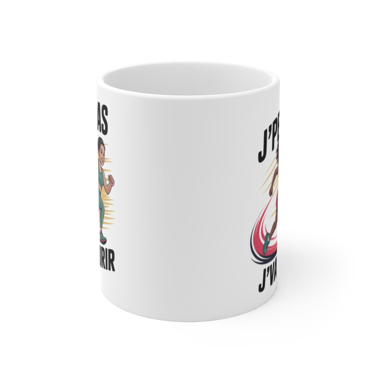 Tasse Running Femme 325ml – J’peux pas j’vais Courir – Mug Humour Sport Fitness Jogging Cadeau Motivation