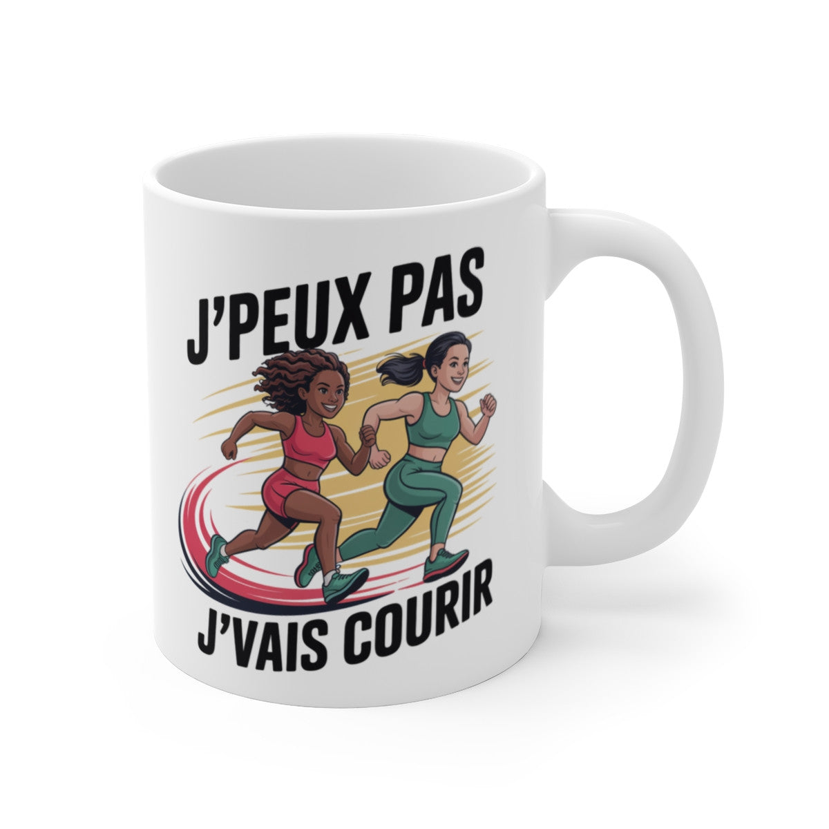 Tasse Running Femme 325ml – J’peux pas j’vais Courir – Mug Humour Sport Fitness Jogging Cadeau Motivation