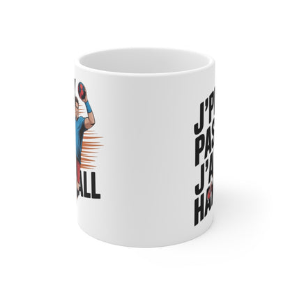 Tasse J’peux pas j’ai Handball 325ml – Mug Sportif Hand Cadeau Joueur Entraîneur Match Équipe