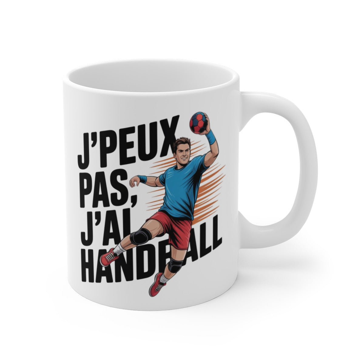 Tasse J’peux pas j’ai Handball 325ml – Mug Sportif Hand Cadeau Joueur Entraîneur Match Équipe