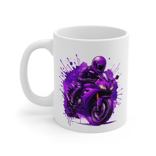 Tasse Moto Violet 325ml  Motard Racing  Mug Cadeau Biker Sport Moto Deux-Roues Adrenaline