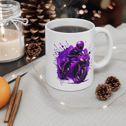 Tasse Moto Violet 325ml  Motard Racing  Mug Cadeau Biker Sport Moto Deux-Roues Adrenaline