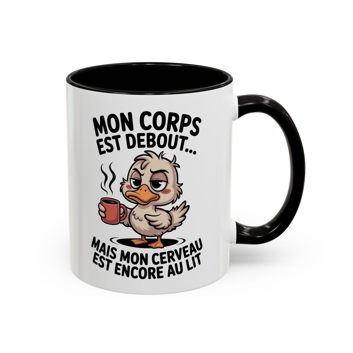 Tasse Canard Humour Café 325ml – Mug Céramique Fatigue Réveil Matin Cadeau Original Drôle
