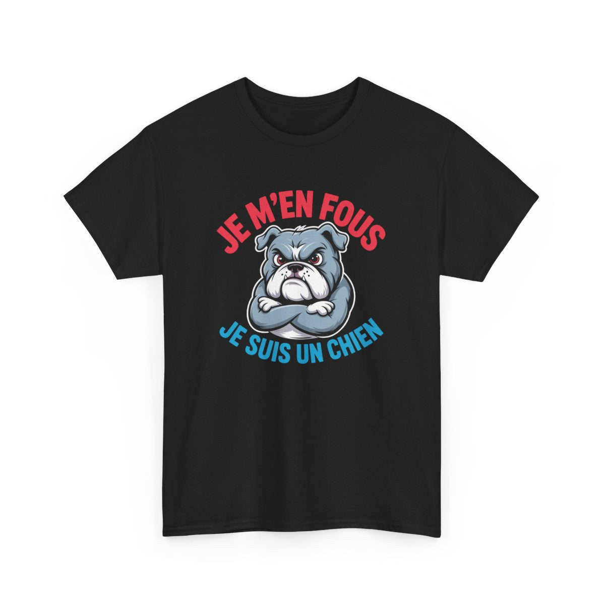 T-shirt Homme Drôle Bulldog Tee-shirt Humour Je M’en Fous Je Suis Un Chien Coton Confortable Cadeau Fun Chien