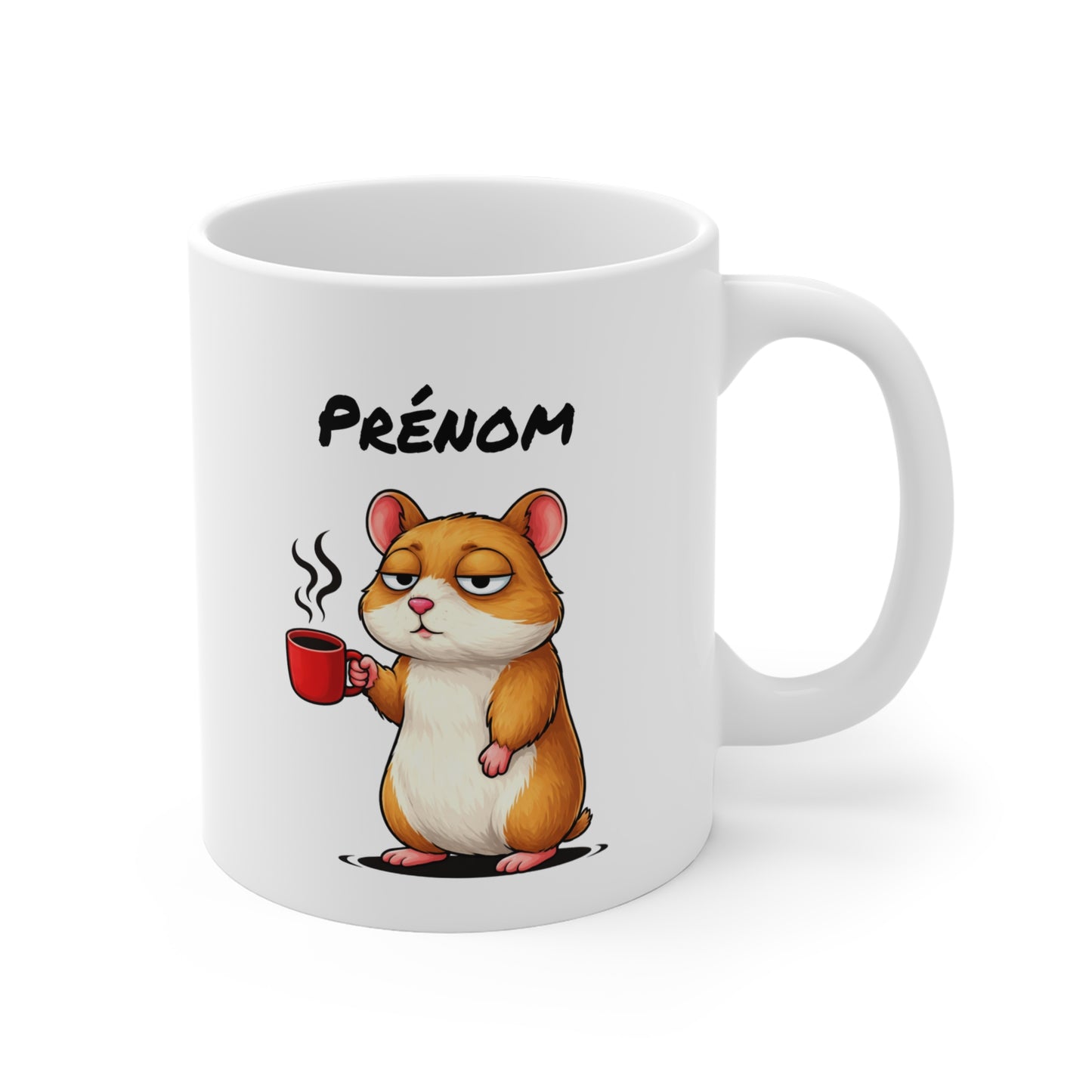 Mug Hamster Personnalisable 325ml – Tasse Café Humour Fatigue Matin Mignon Cadeau Original