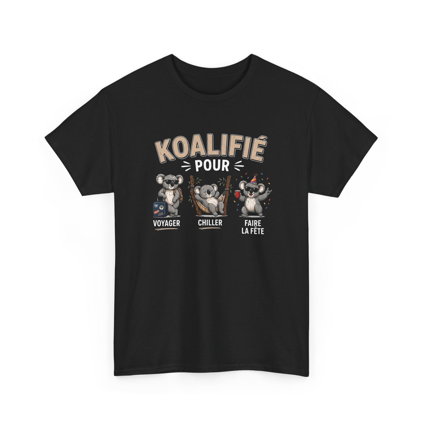 T-Shirt Koalifié Pour Voyager Chiller Faire La Fête – Tee Shirt Humour Vacances Koala Cool – Cadeau Original Homme Femme Été
