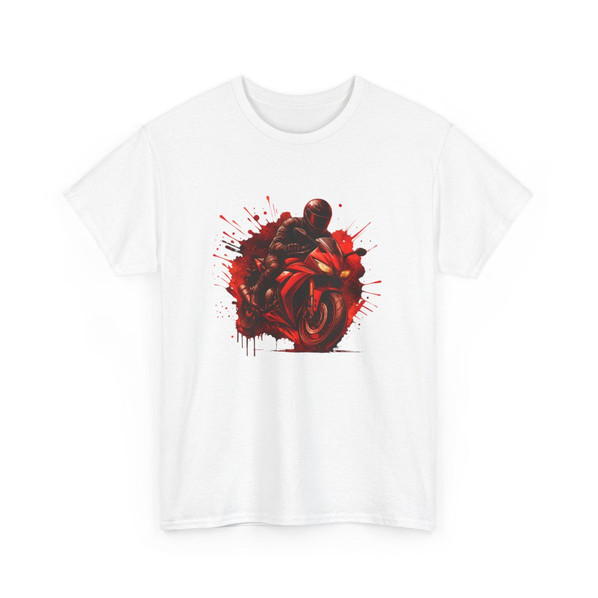 T-shirt Moto Homme Motard Rouge – Tee-shirt Racing Moto Sport – Cadeau Biker Deux Roues Style Rider