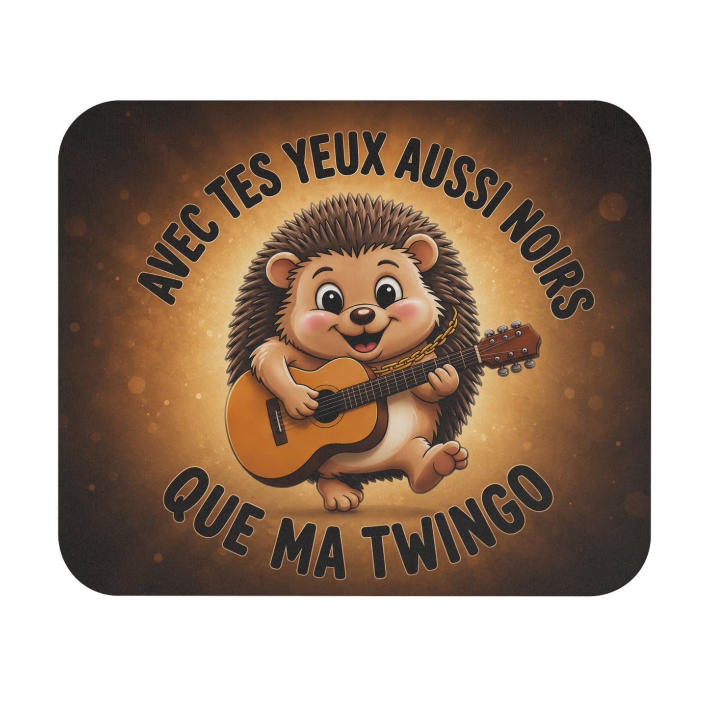 Tapis de Souris 22x18cm Avec Tes Yeux Aussi Noirs Que Ma Twingo – Hérisson Guitariste Humour – Cadeau Drôle Homme Femme – Bureau Gaming