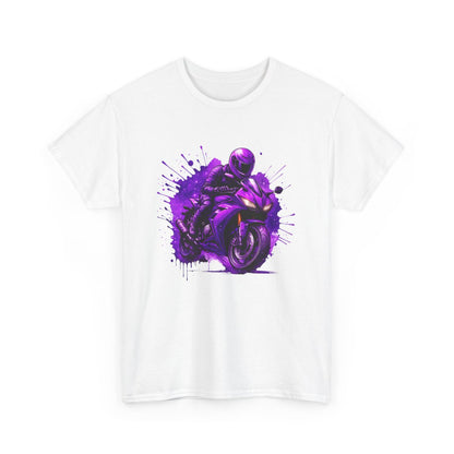 T-shirt Moto Homme Motard Violette – Tee-shirt Racing Sport – Cadeau Biker Vitesse Deux Roues Rider