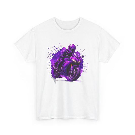 T-shirt Moto Homme Motard Violette – Tee-shirt Racing Sport – Cadeau Biker Vitesse Deux Roues Rider