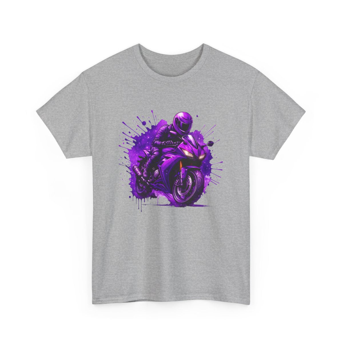 T-shirt Moto Homme Motard Violette – Tee-shirt Racing Sport – Cadeau Biker Vitesse Deux Roues Rider