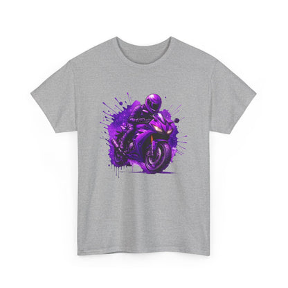 T-shirt Moto Homme Motard Violette – Tee-shirt Racing Sport – Cadeau Biker Vitesse Deux Roues Rider