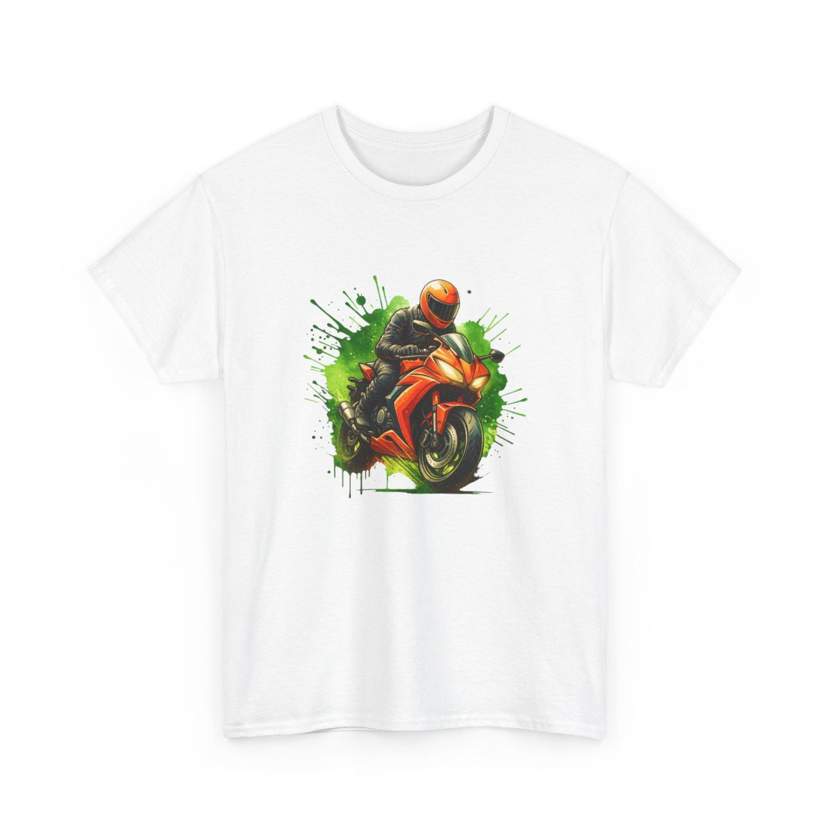 T-shirt Homme Moto Racing – Tee-shirt Motard Sport Orange – Cadeau Biker Rider Vitesse Deux Roues