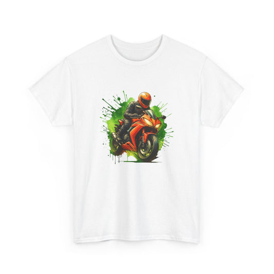 T-shirt Homme Moto Racing – Tee-shirt Motard Sport Orange – Cadeau Biker Rider Vitesse Deux Roues