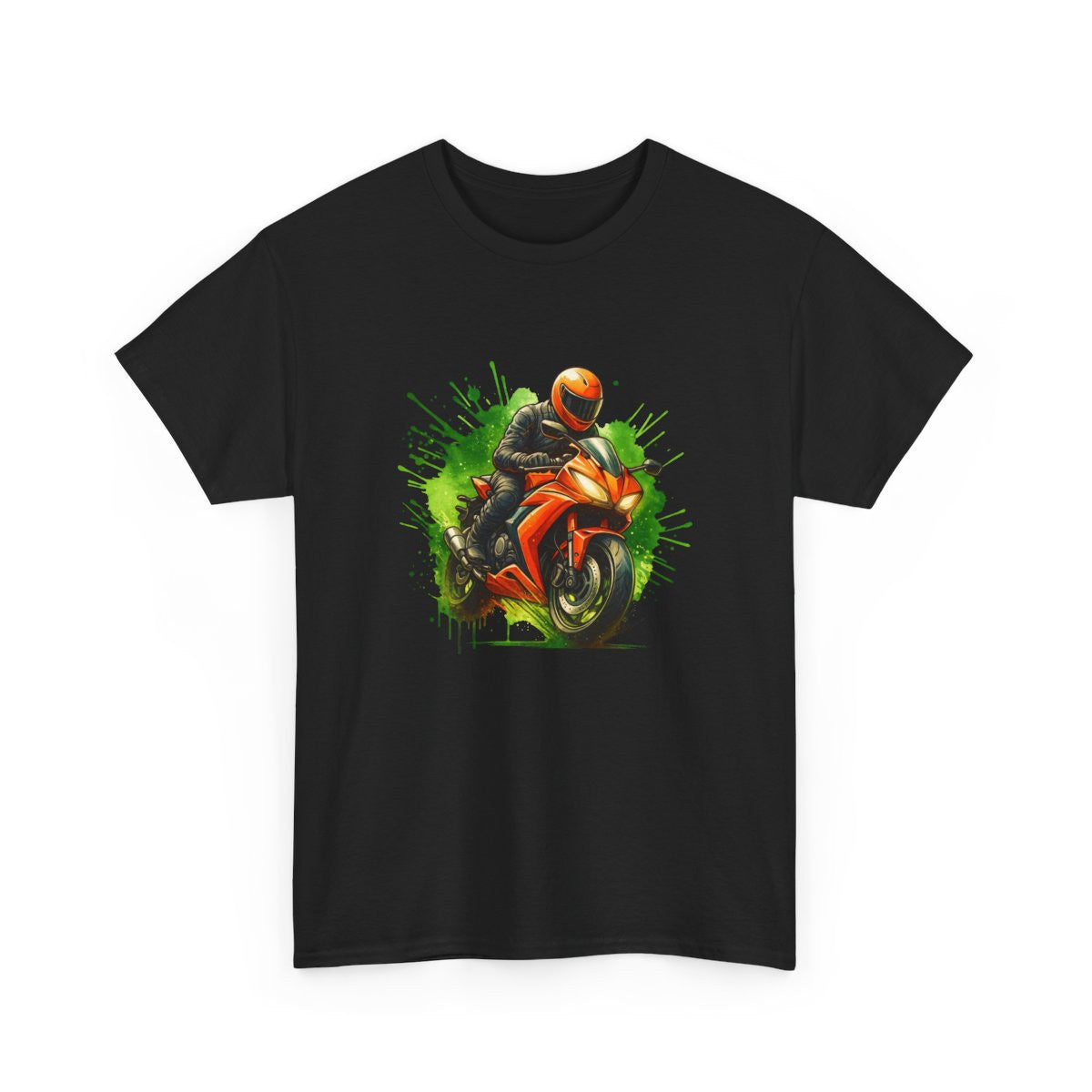 T-shirt Homme Moto Racing – Tee-shirt Motard Sport Orange – Cadeau Biker Rider Vitesse Deux Roues