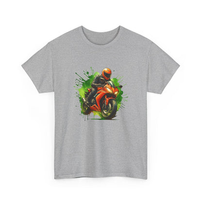 T-shirt Homme Moto Racing – Tee-shirt Motard Sport Orange – Cadeau Biker Rider Vitesse Deux Roues