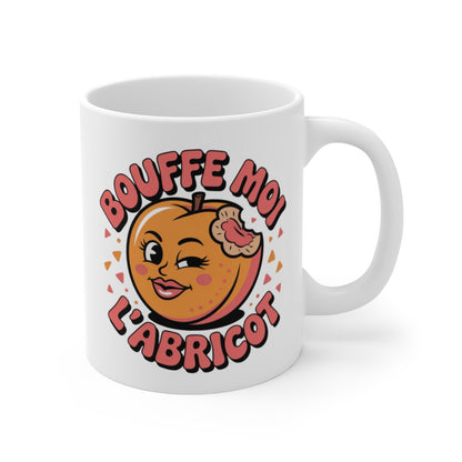 Tasse Humour Bouffe Moi l’Abricot – Mug Drôle Fruit Sexy – Cadeau Insolite Femme Homme 325ml