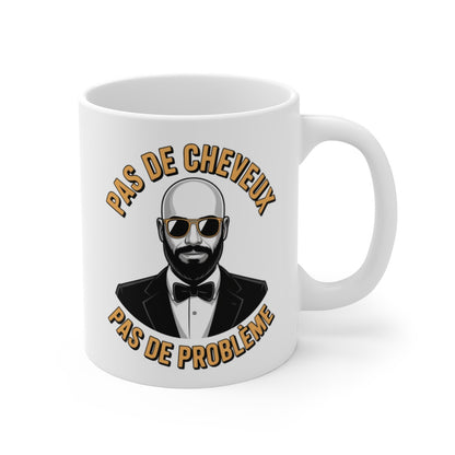 Tasse Homme Chauve Classe – Pas de Cheveux Pas de Problème – Cadeau Élégant et Drôle – Mug 325ml