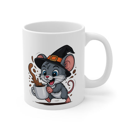 Mug Céramique Souris Sorcière Café – Tasse Halloween Animaux Mignonne 325ml – Cadeau Original Thé Chocolat