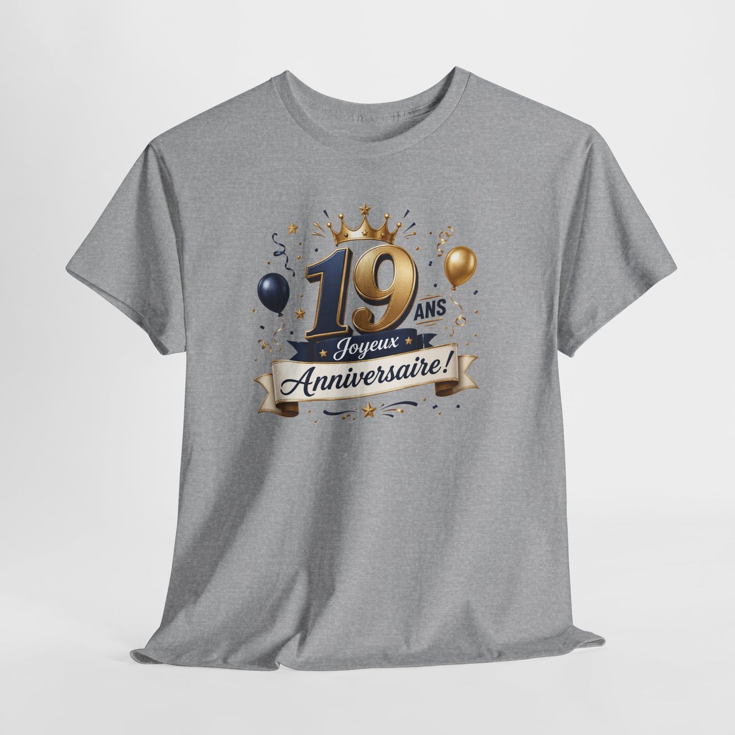 Tee Shirt Anniversaire 19 Ans Homme et Femme Joyeux Anniversaire Cadeau 19 Ans Idée Cadeau Adulte