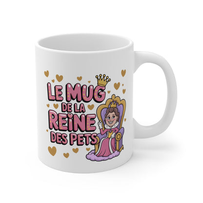 Tasse Humour Femme “Reine des Pets” – Mug Drôle Couronne et Trône – Cadeau Insolite Céramique 325ml