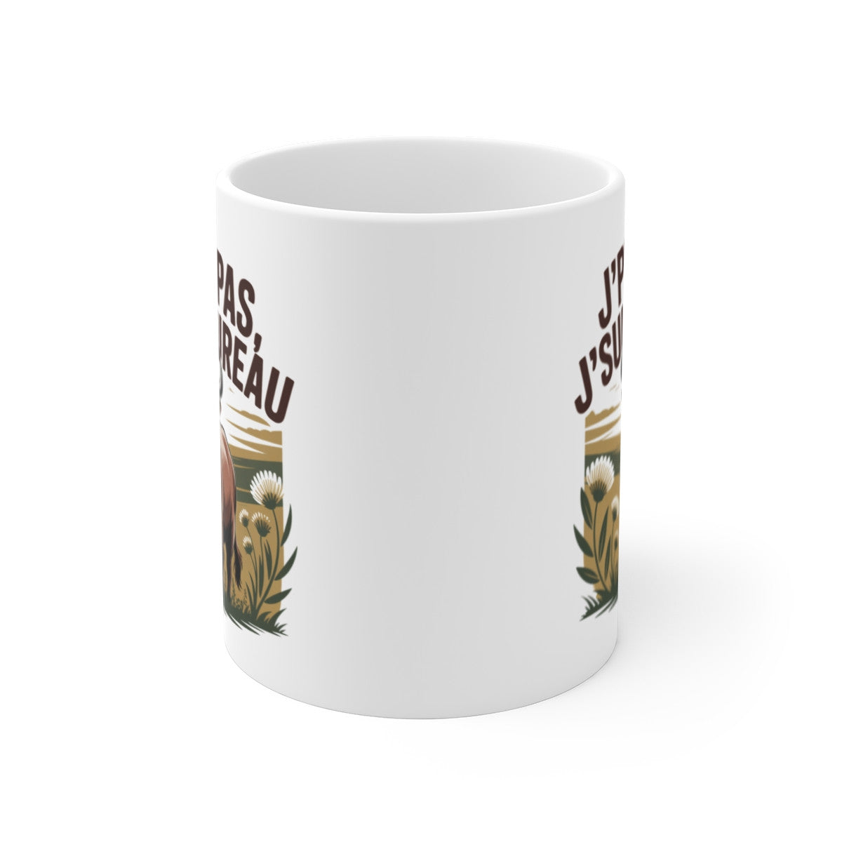 Tasse Signe Astrologique Taureau – Mug Horoscope Drôle “J’peux Pas J’suis Taureau” – Cadeau Zodiaque Céramique 325ml