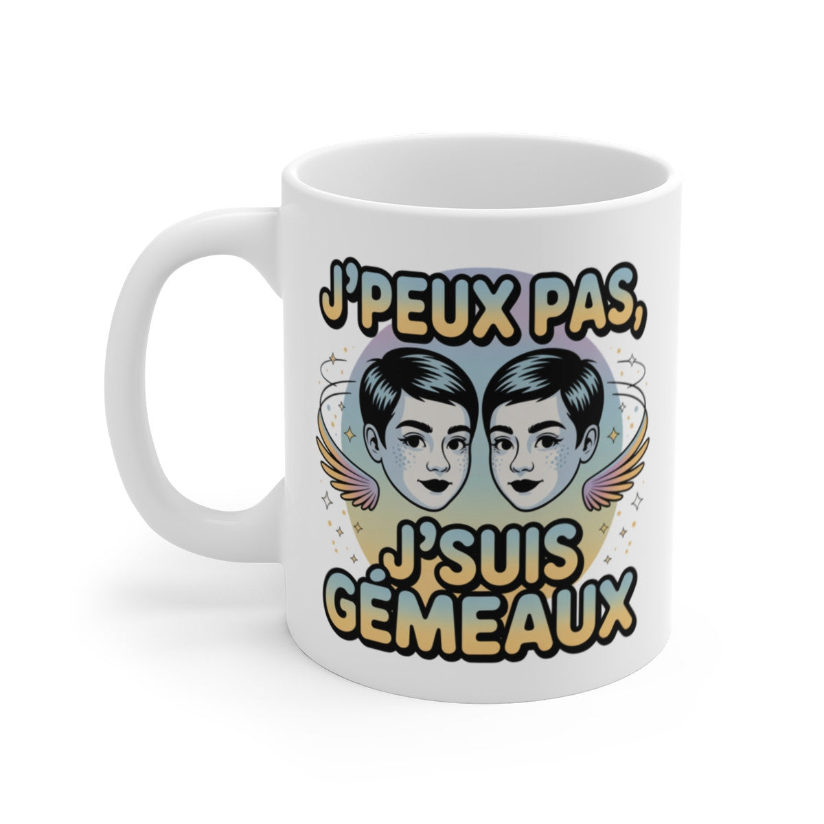 Tasse Horoscope Gémeaux – Mug Astrologie “J’peux Pas J’suis Gémeaux” – Cadeau Zodiaque Céramique 325ml