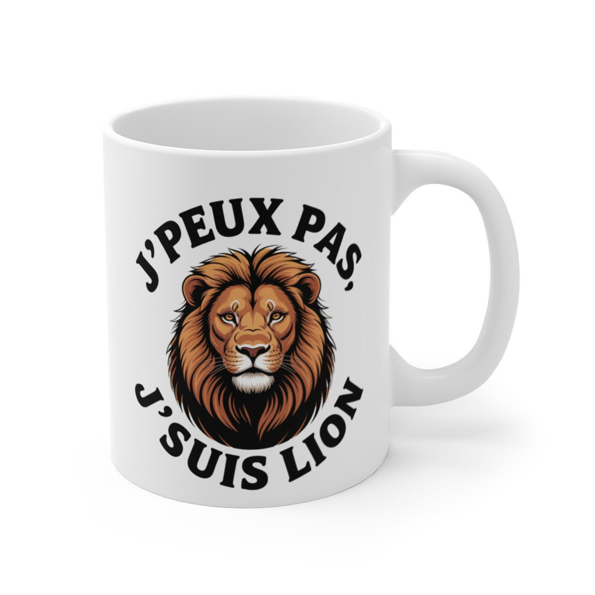Tasse Astrologie Lion – Mug Zodiaque Fier “J’peux Pas J’suis Lion” – Cadeau Horoscope Céramique 325ml