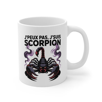 Tasse Astrologie Scorpion – Mug Zodiaque Noir “J’peux Pas J’suis Scorpion” – Cadeau Horoscope Céramique 325ml