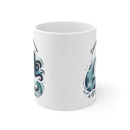Tasse Astrologie Verseau – Mug Zodiaque “J’peux Pas J’suis Verseau” – Cadeau Original Céramique 325ml