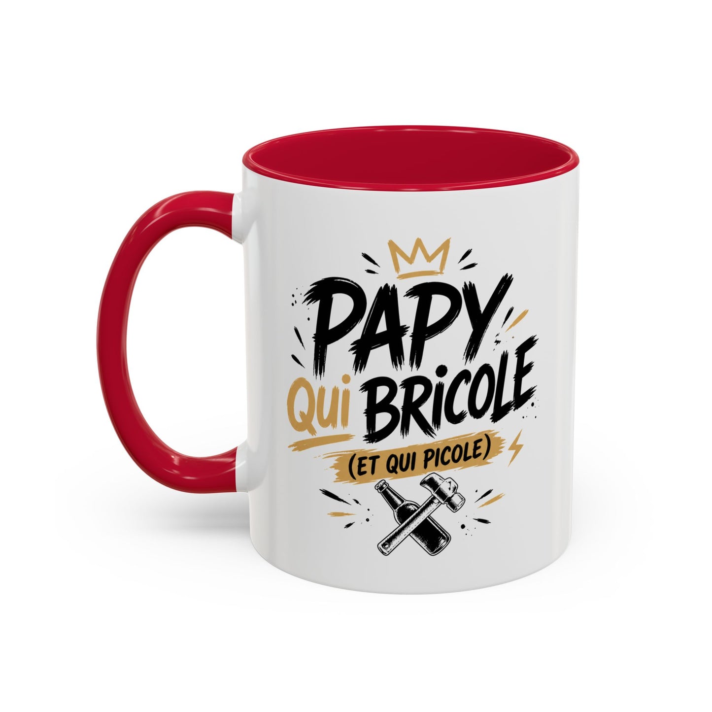 Mug Papy Humour Bricoleur – Tasse “Papy qui bricole et qui picole” – Cadeau Original Homme Papy 325ml