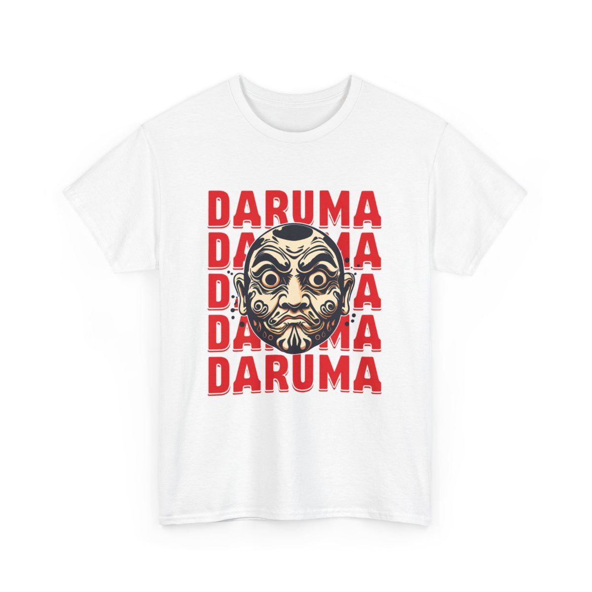 T-shirt Daruma Japon Homme/Femme – Tee-shirt Unisexe Icône Japonaise – Design Visage Daruma Style Pop Urbain